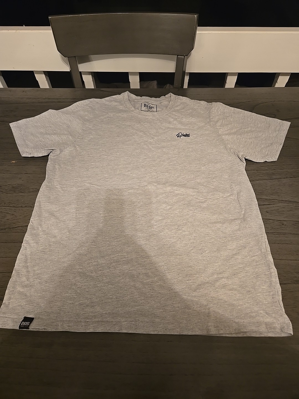Diesel Light Heather Gray Short Sleeve Logo Tee